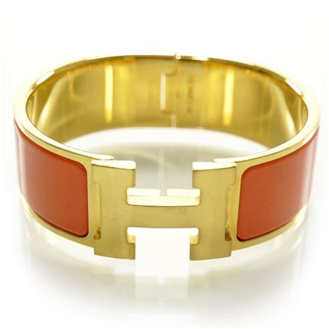 hermes orange gold h bracelet|bracelet hermes orange cuir.